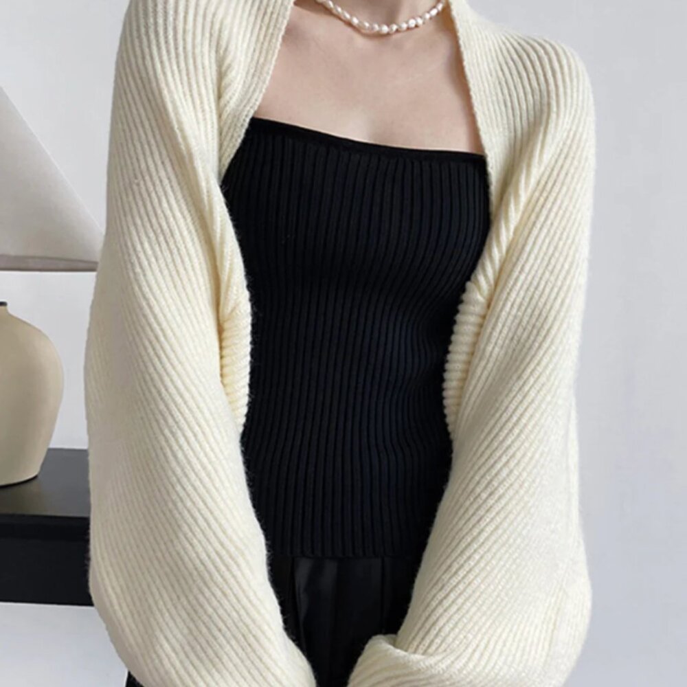 NWT Solid Open-Front Shrug Sweater (OFF WHITE)